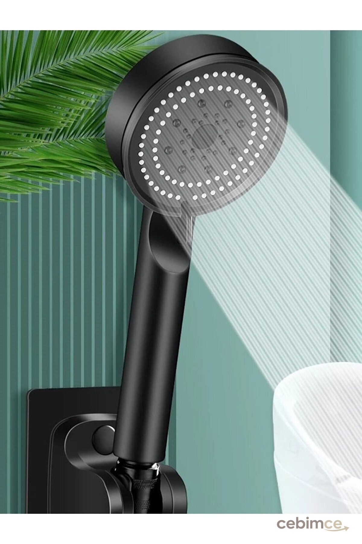 İndirimKap Turbo Fan 5 Fonksiyonlu Su Tasarruflu Duş Başlığı  Siyah