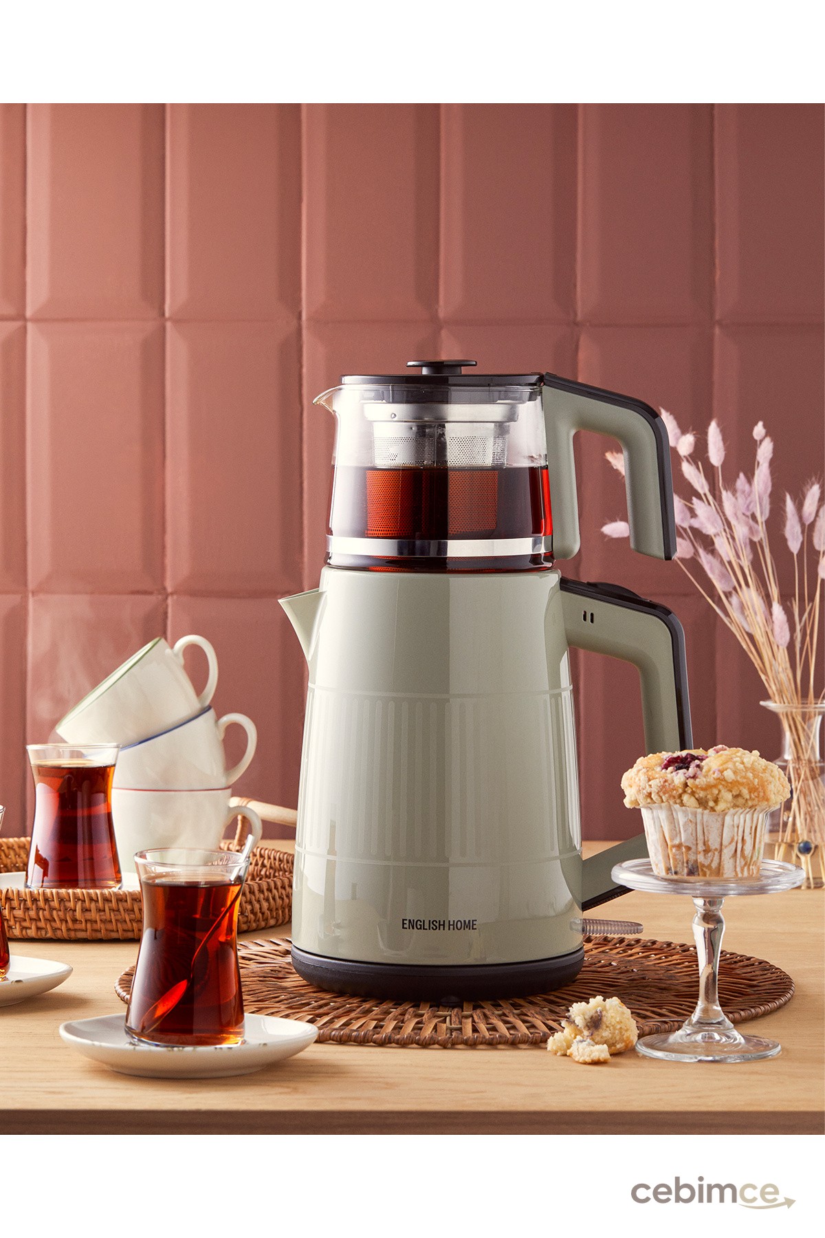 English Home CMK 6030 Çay Makinesi ve Kettle 2 Litre Mint