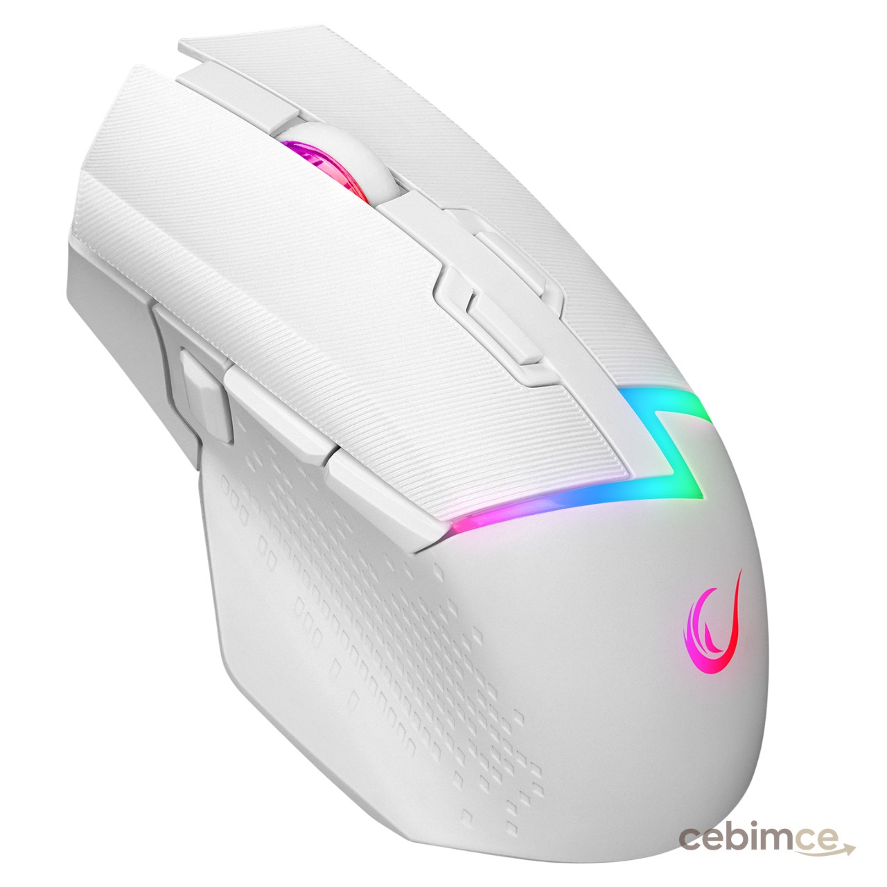 RAMPAGE Drop M3 V2 24000 DPI 3311 Sensör RGB Şarjlı Kablosuz 80 Milyon Huano Switch Gaming Mouse Beyaz