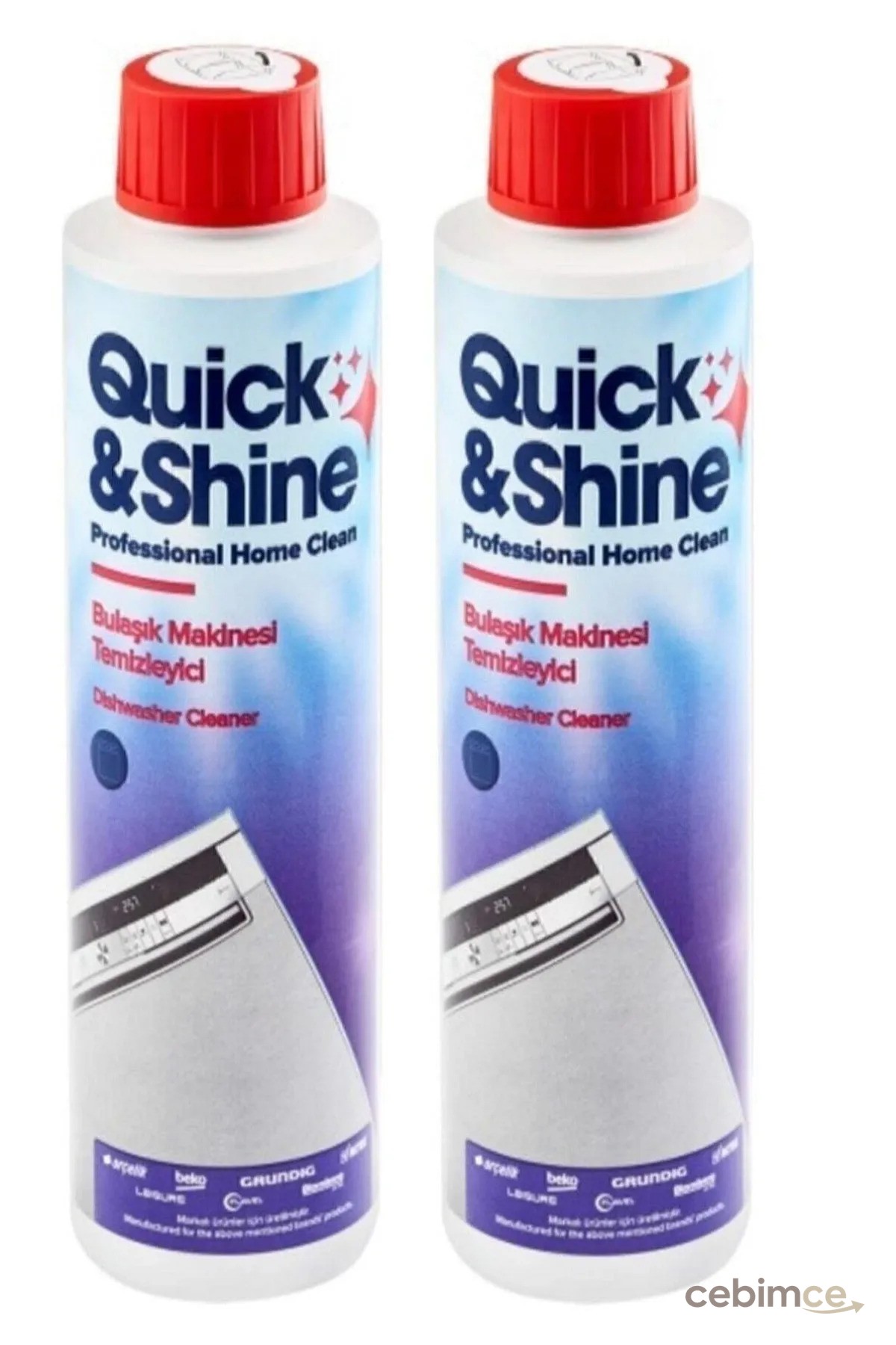 Quick&Shine 2 Adet Bulaşık Makinesi Temizleme Sıvısı 200 ml