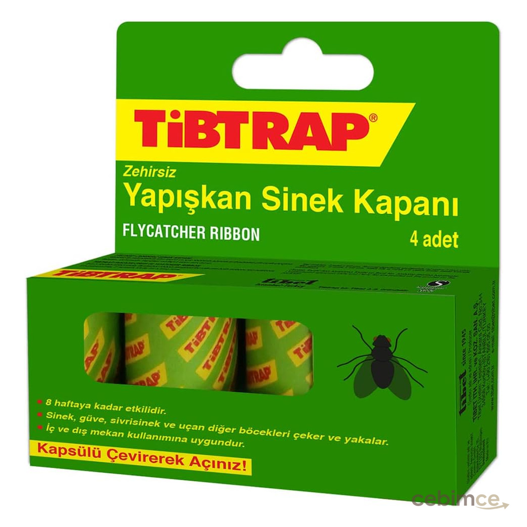 Tibtrap Yapışkan Karasinek Tuzağı Zehirsiz Sinek Yapışkan Bandı