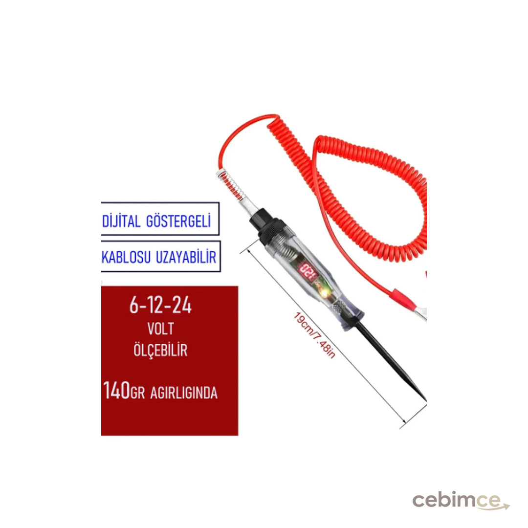 Genel Markalar Oto Kontrol Kalemi Dijital Akım Göstergeli Kontrol Kalemi ( Max 120 Volt )