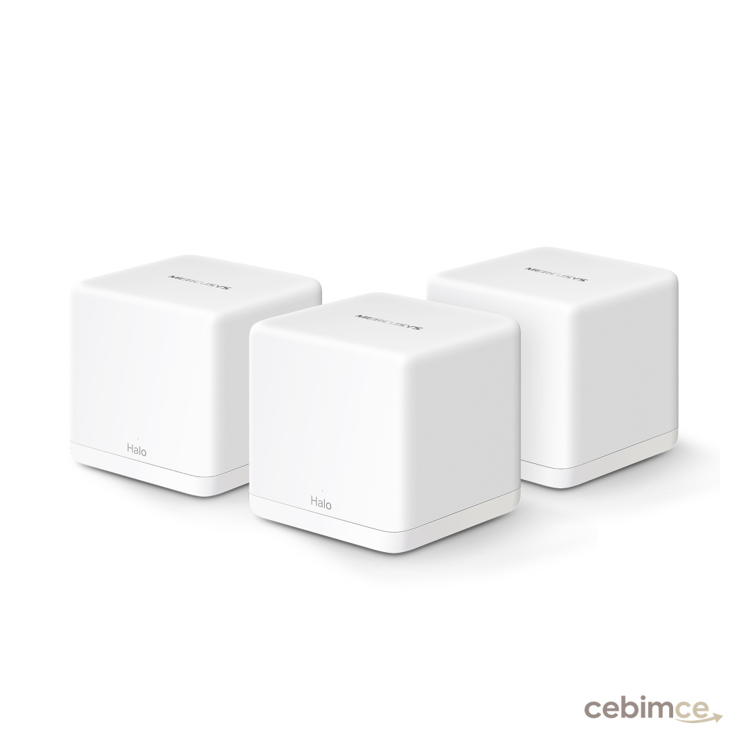 MERCUSYS Halo H60X (3-Pack) | Wi-Fi 6 Mesh | AX1500 Mbps | Dual-Band | Gigabit Portlar | 100 Cihaz | 550 m² | Akıllı Bağlantı | Mobil Uygulama ile Kurulum