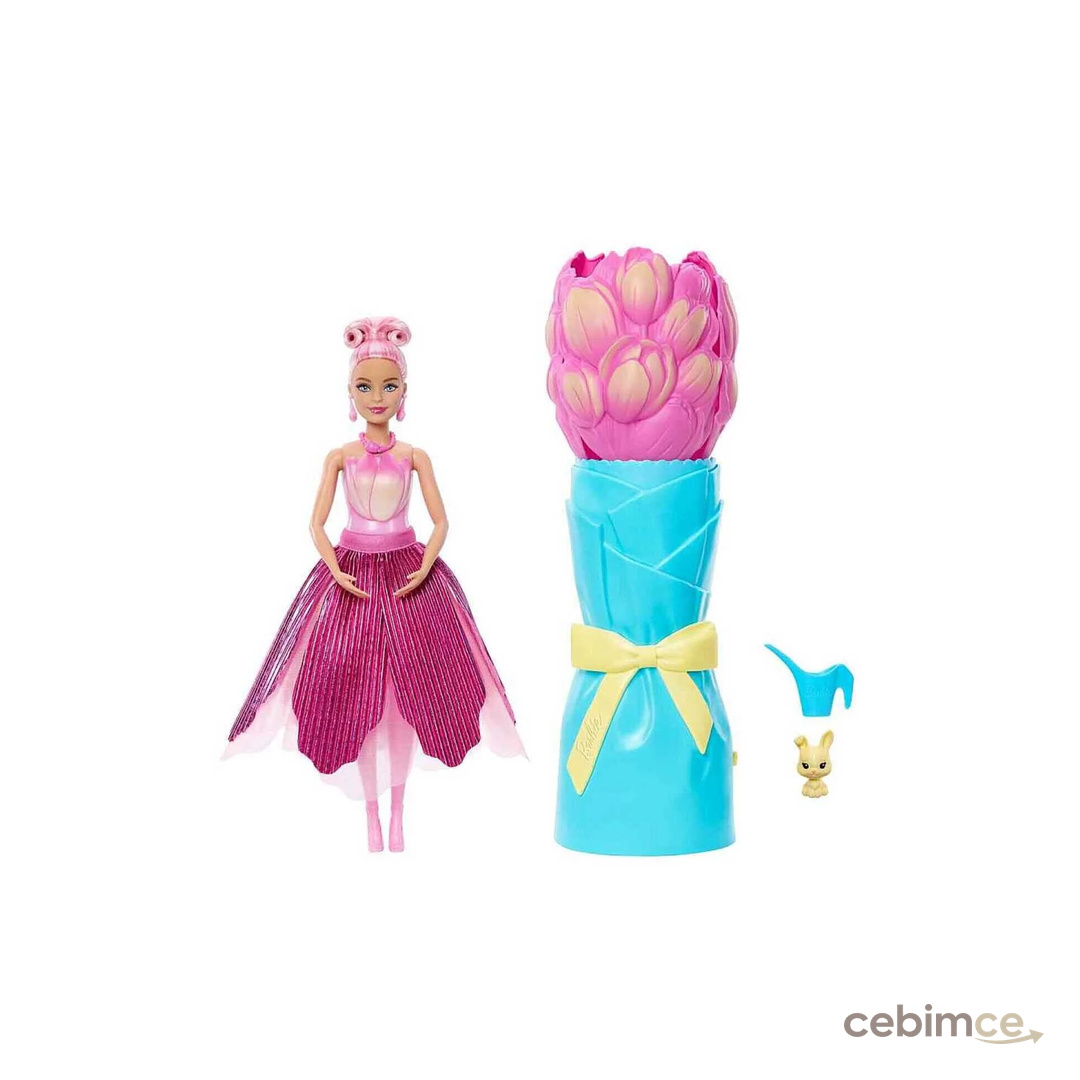 Barbie Petal Pop Bebek ve Aksesuarları Lale Oyun Seti JMF57