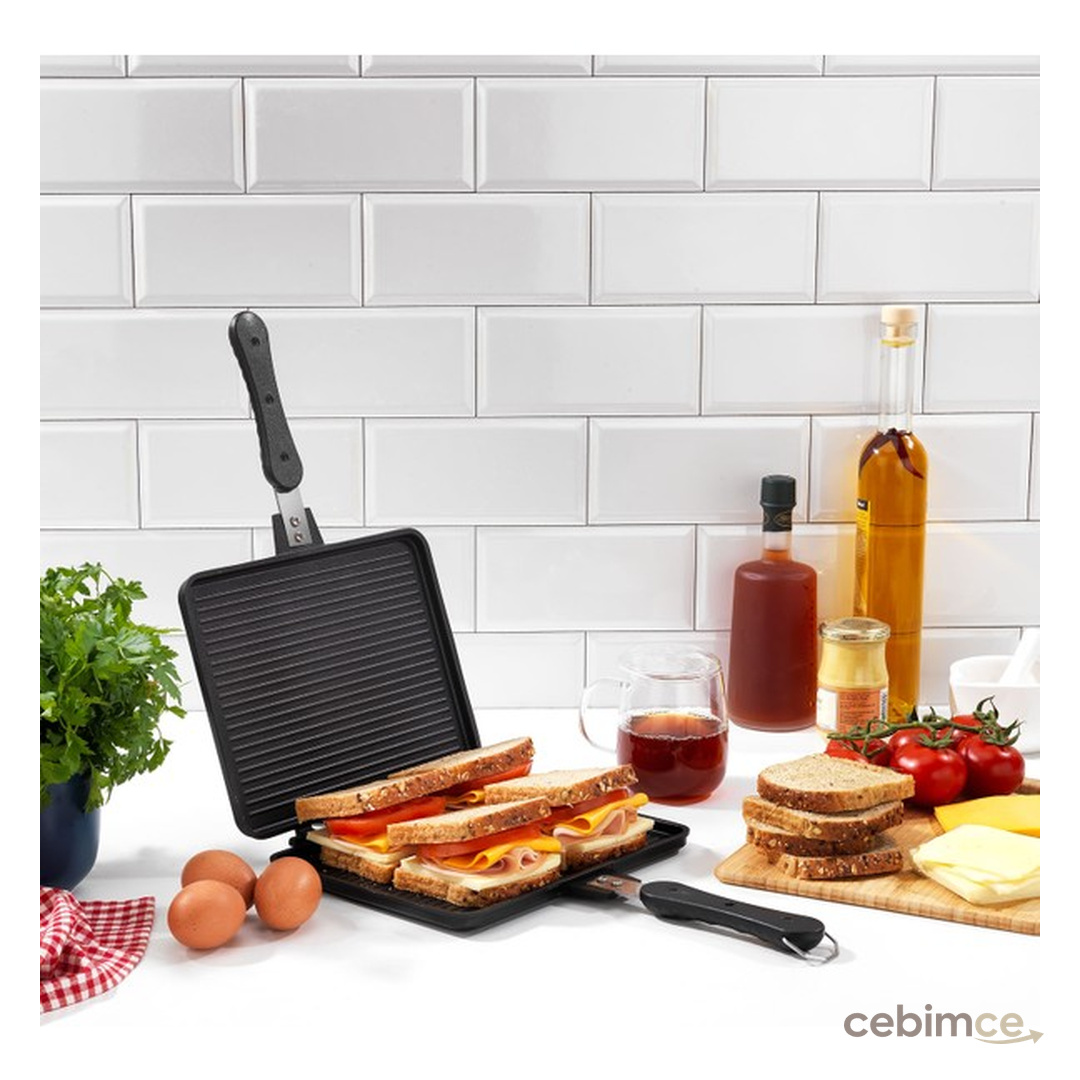 Schafer Tastemake XL Döküm Ocak Üstü Tost Izgara 20X26 cm - 2 Parça
