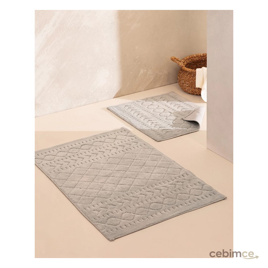 Panier 2'li Banyo Paspası - Gri - 60x100 cm
