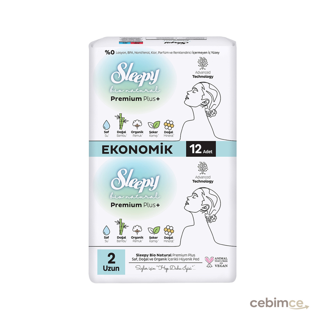 Sleepy Bio Premium Eco Hijyenik Ped Uzun 12'li