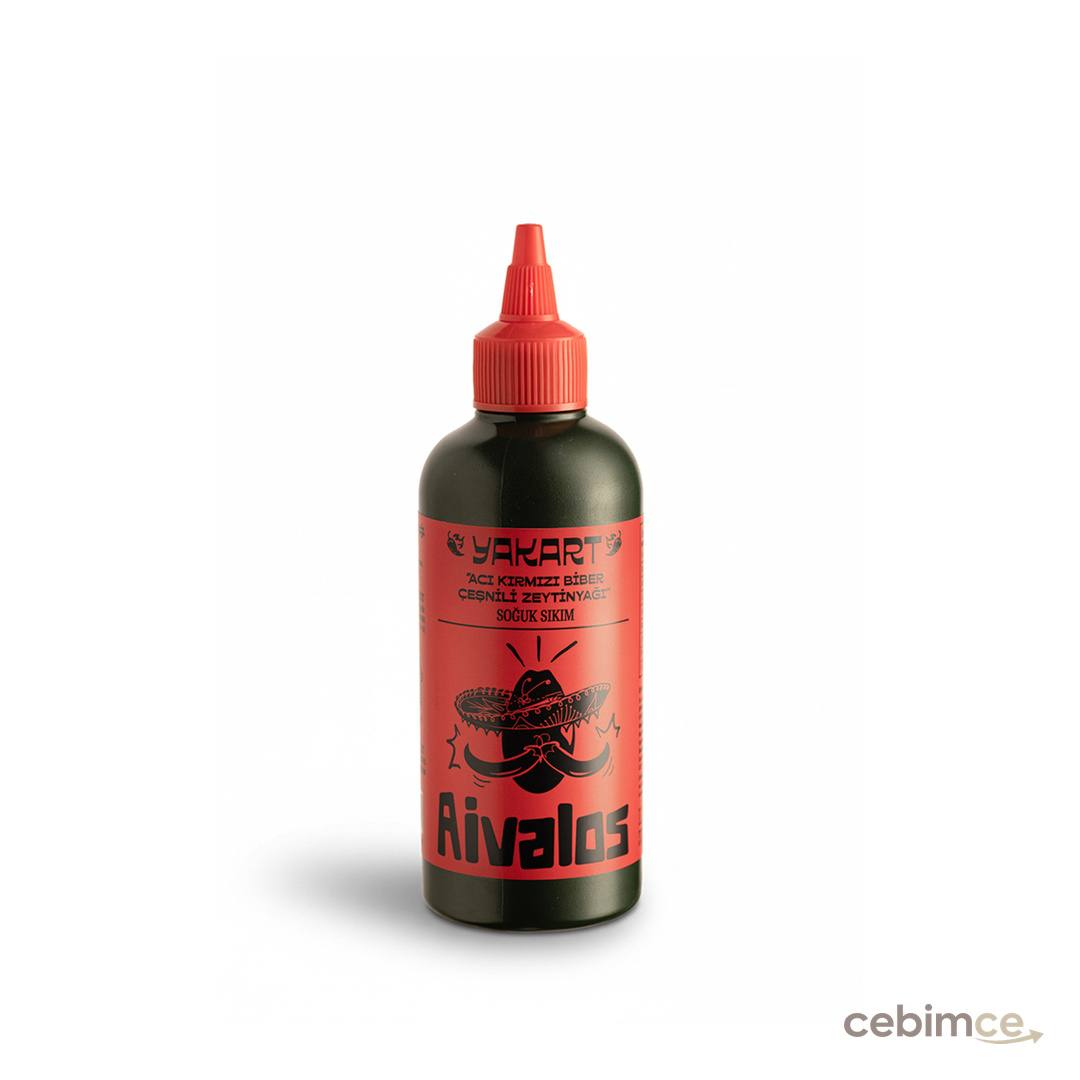 Aivalos Yakart Acı Kırmızı Biber Çeşnili Zeytinyağı 330 Ml