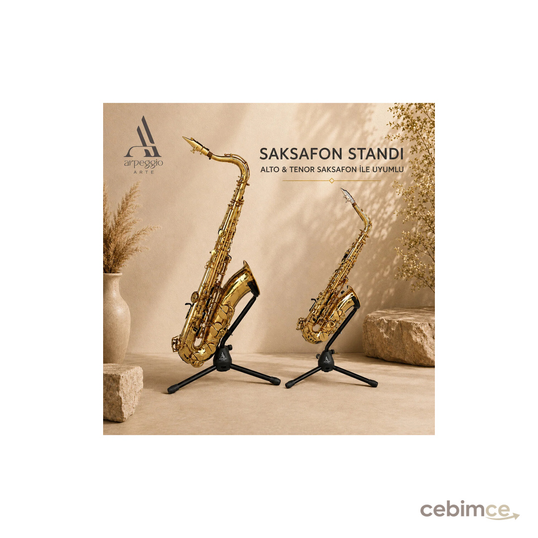 arpeggio ARTE Premium Alto & Tenor Saksafon Standı | Katlanabilir Profesyonel Saksafon Sehpası