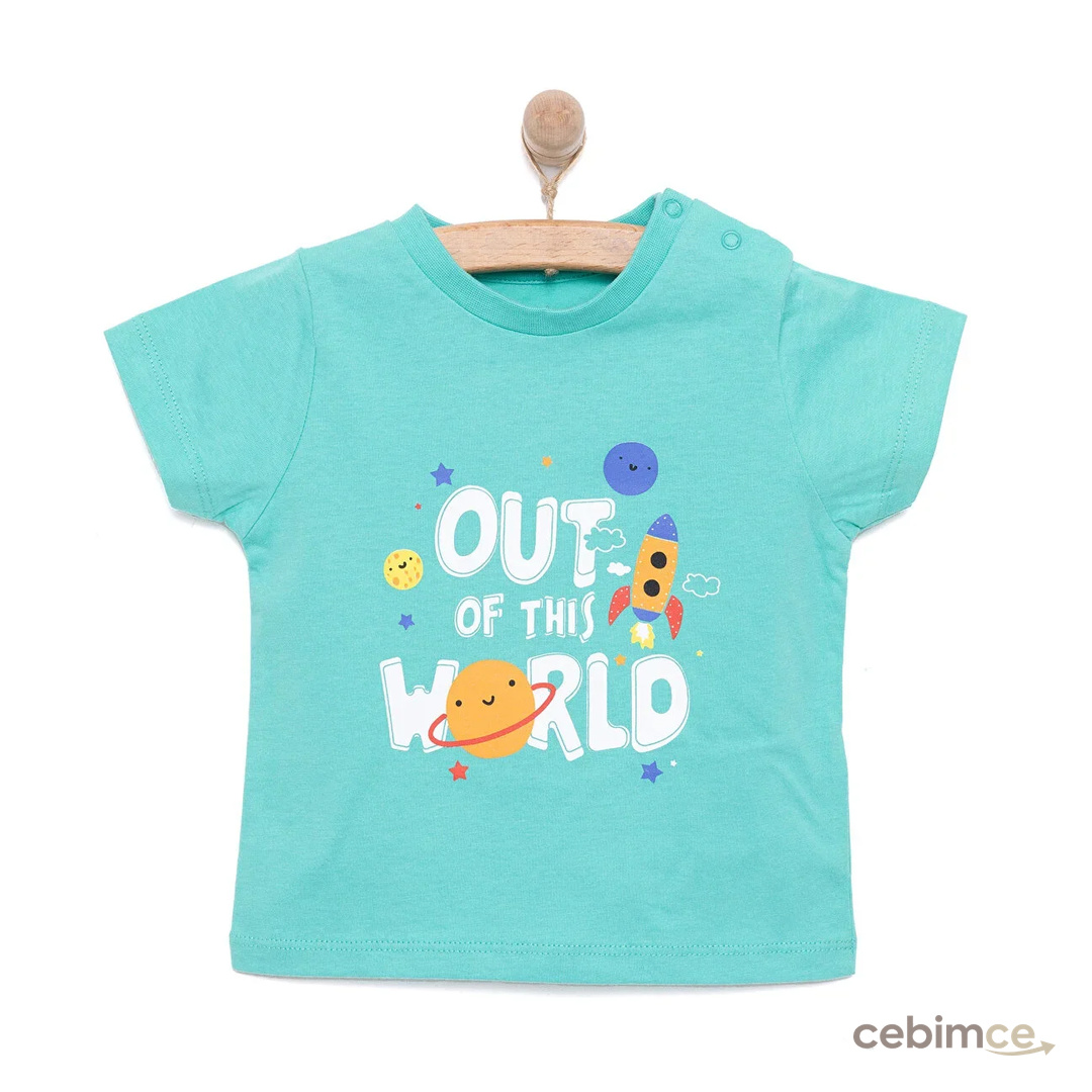 HelloBaby Basic Erkek Uzay Baskılı T-Shirt Erkek Bebek