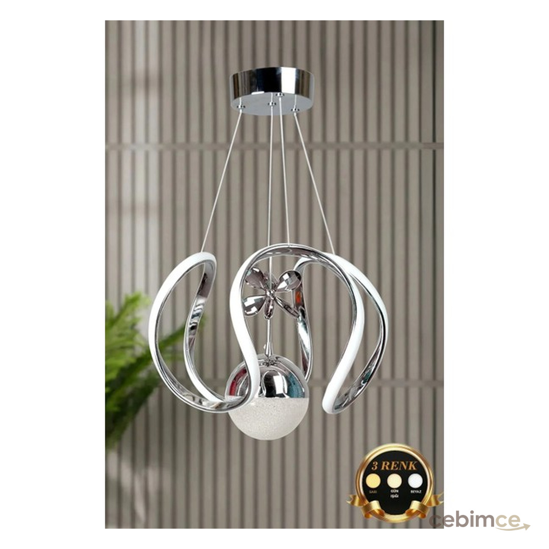 Luna Lighting Clasy Model 3 Renk Krom Kaplama Metal Salon Mutfak Oturma Yatak Odası Modern LED Sarkıt Avize