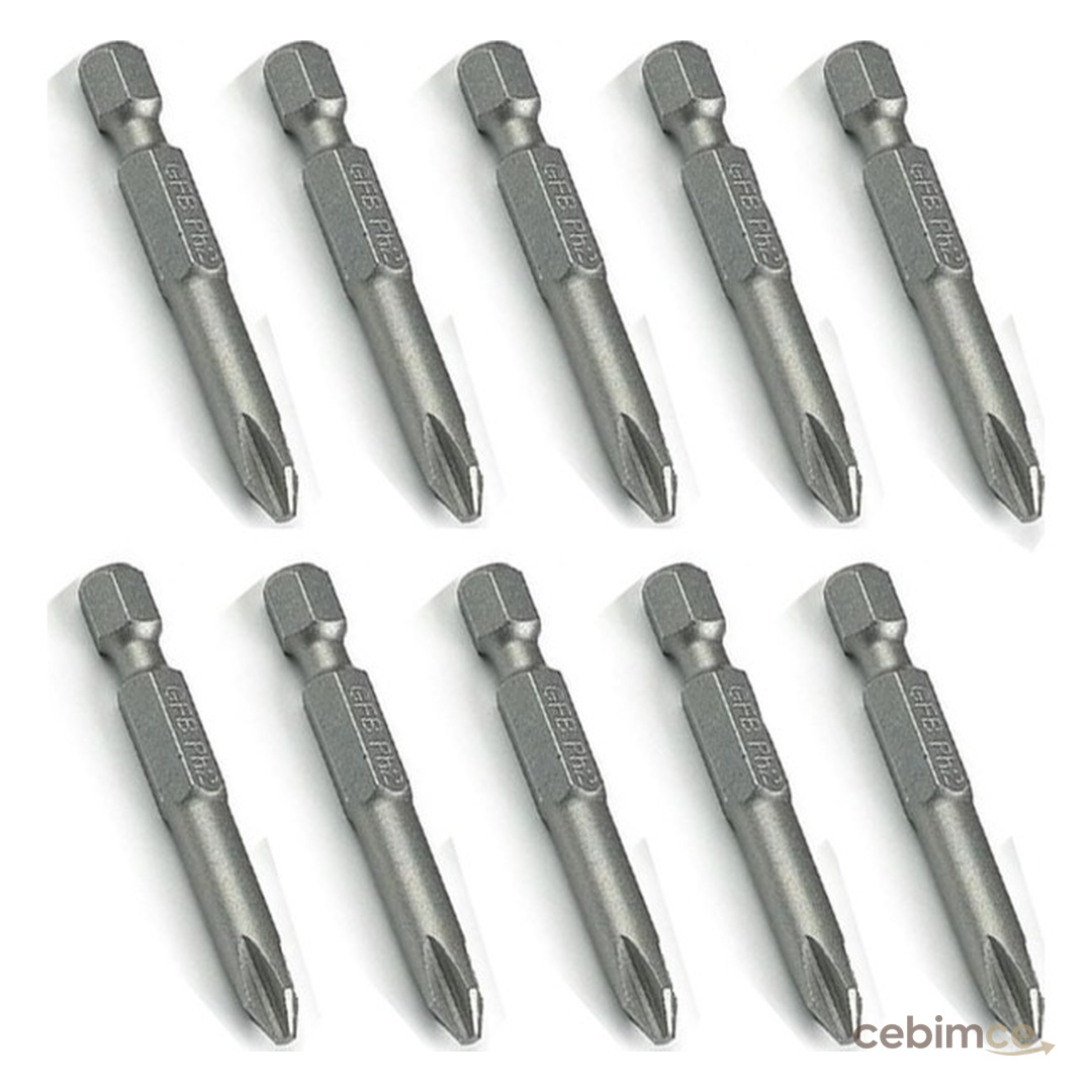 Gfb Ph2 Yıldız Bits Uç 50 mm S2 Çeliğinden Üretilmiş 10 Adet Mıknatıs Uçlu