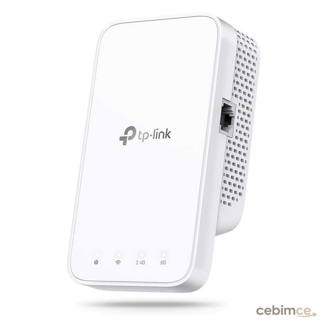 TP-Link RE330 WLAN amplifikatör tekrarlayıcı AC1200 (867 Mbps 5 GHz + 300 Mbps 2.4 GHz, WiFi amplifikatör, uygulama kontrolü, sinyal gücü göstergesi, tüm WLAN cihazlarıyla uyumlu, AP modu)