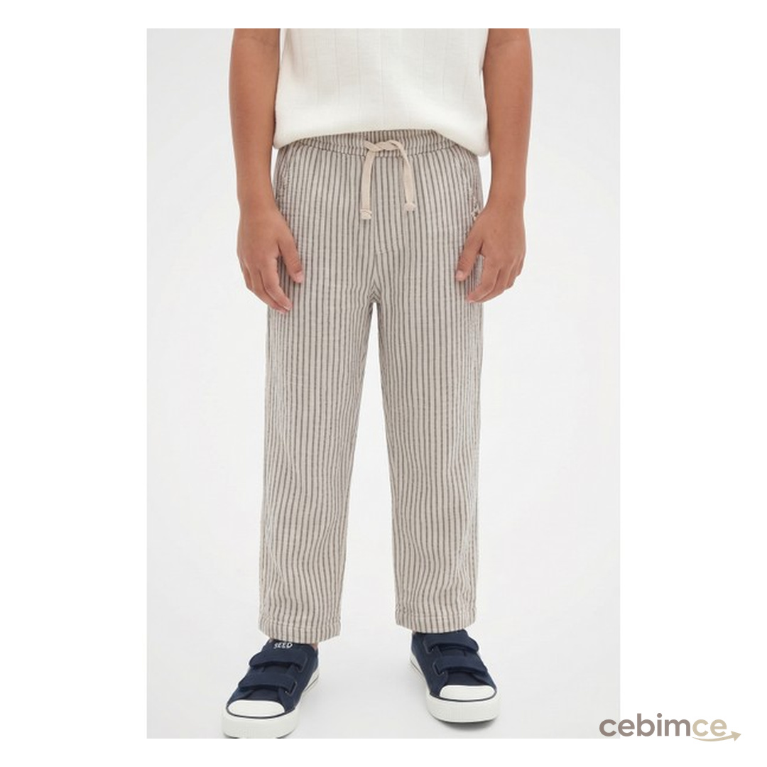 Müslin Pantolon 1-10 Yaş İnce Çizgili