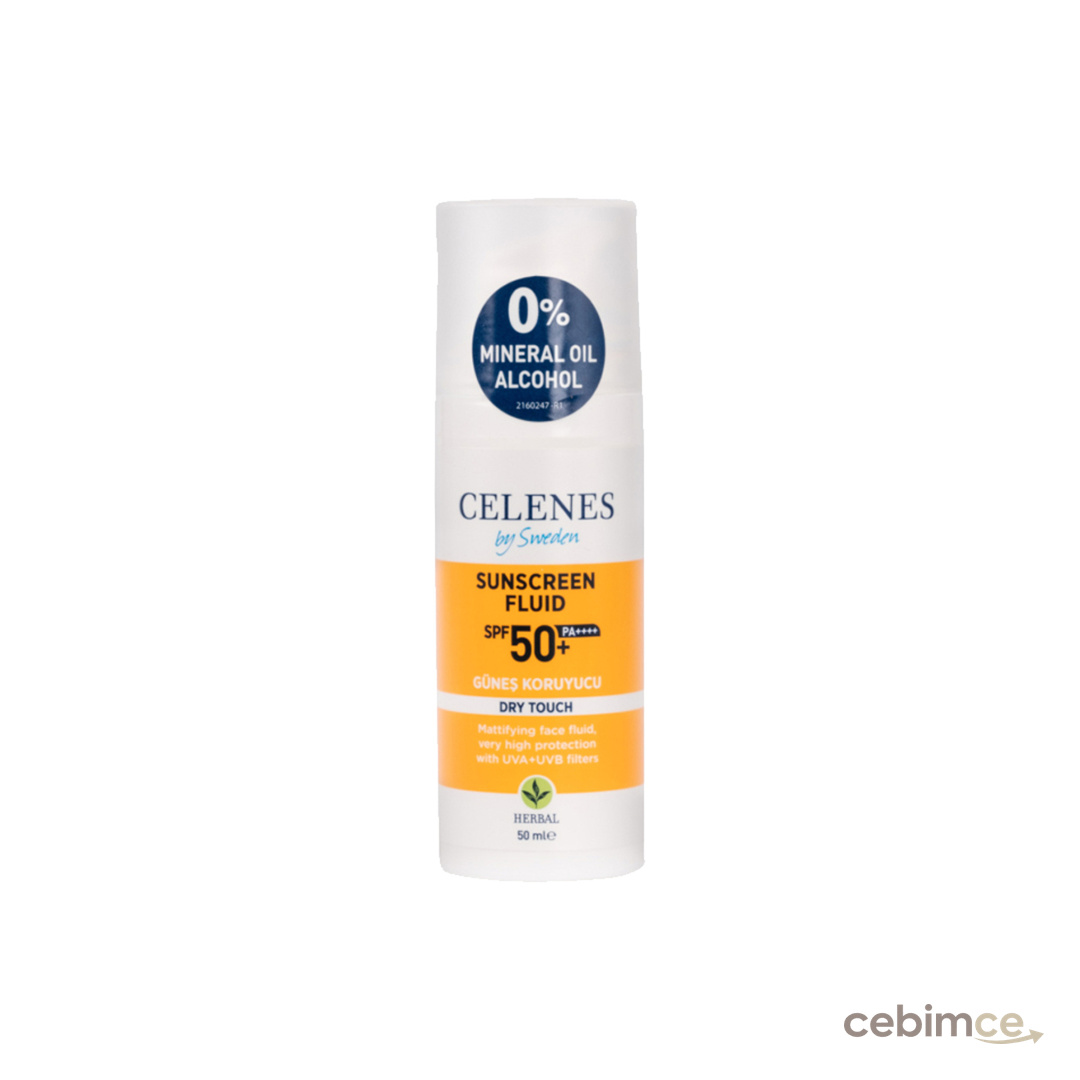 Celenes Herbal Dry Touch Güneş Koruyucu Yüz Kremi SPF 50+ 50 ml