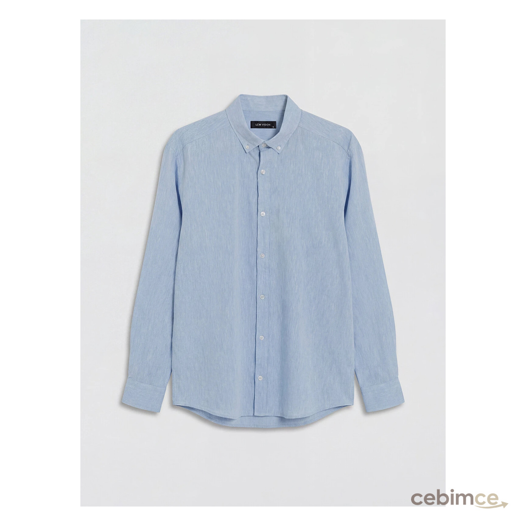 LCW Vision Regular Fit Keten Karışımlı Erkek Gömlek