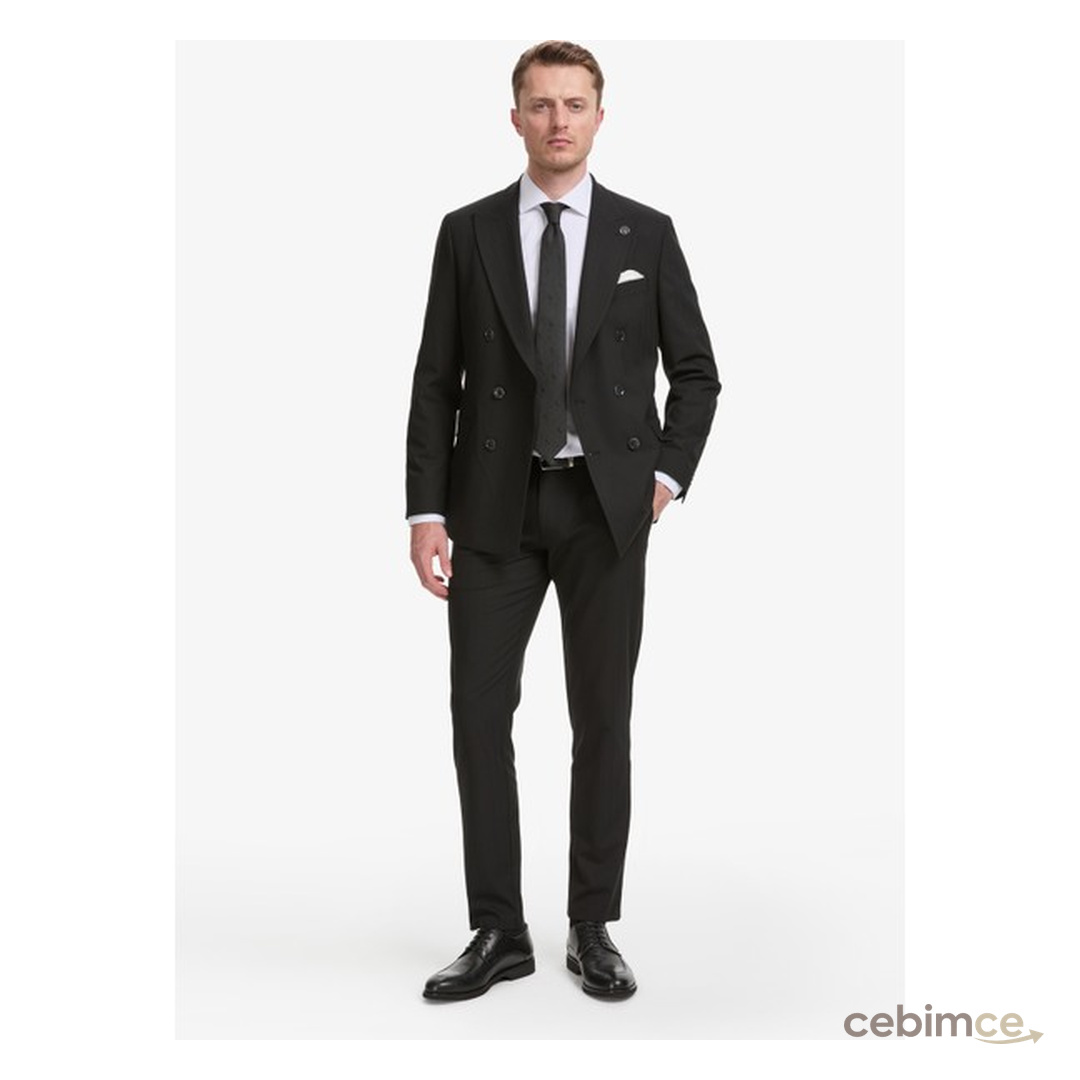Pierre Cardin Erkek Siyah Ex. Slim Fit Takım Elbise 50325157-VR046