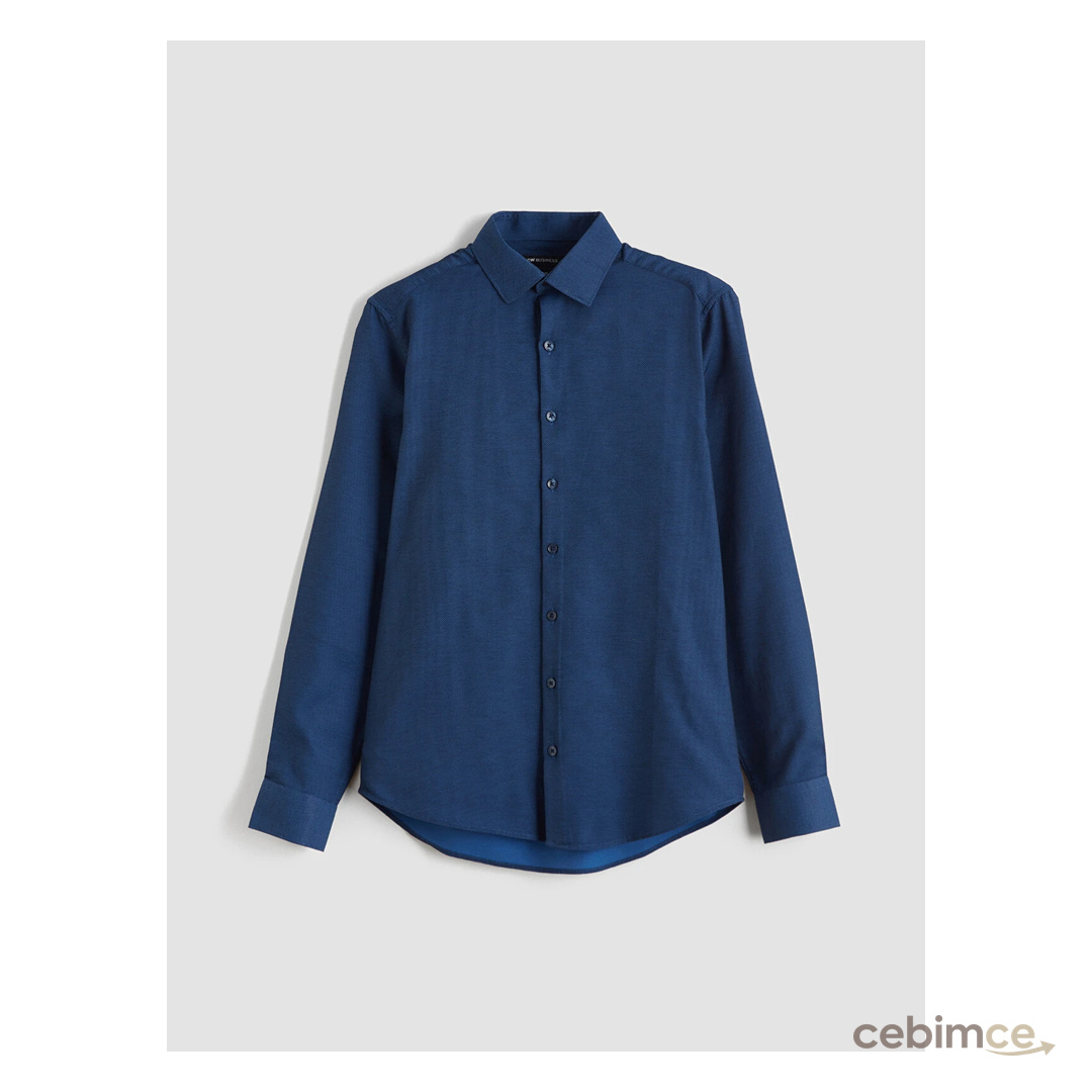 LCW BUSINESS Slim Fit Armürlü Erkek Gömlek
