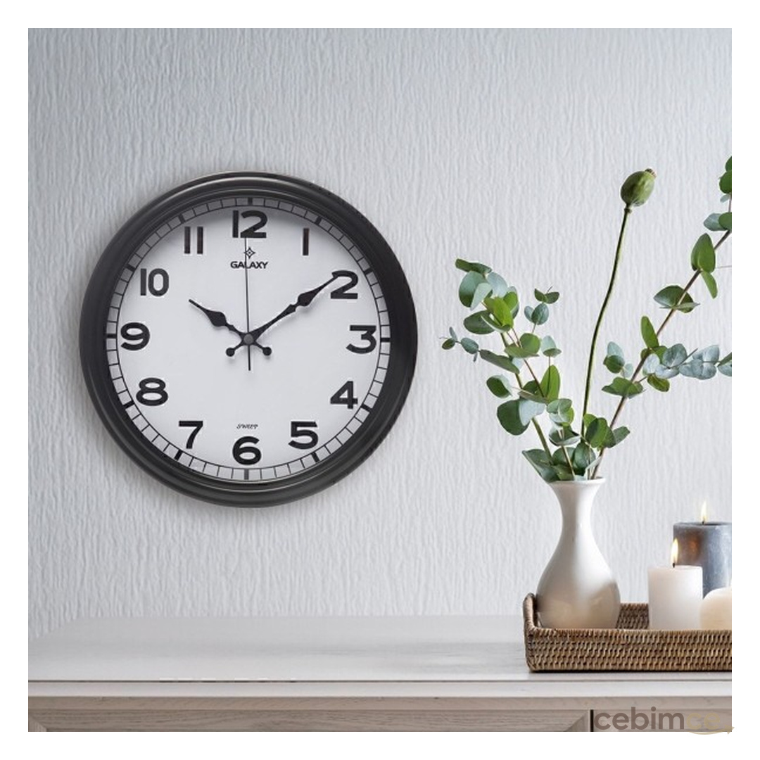 Galaxy Modern 200-k Siyah Renk Duvar Saati 30 Cm