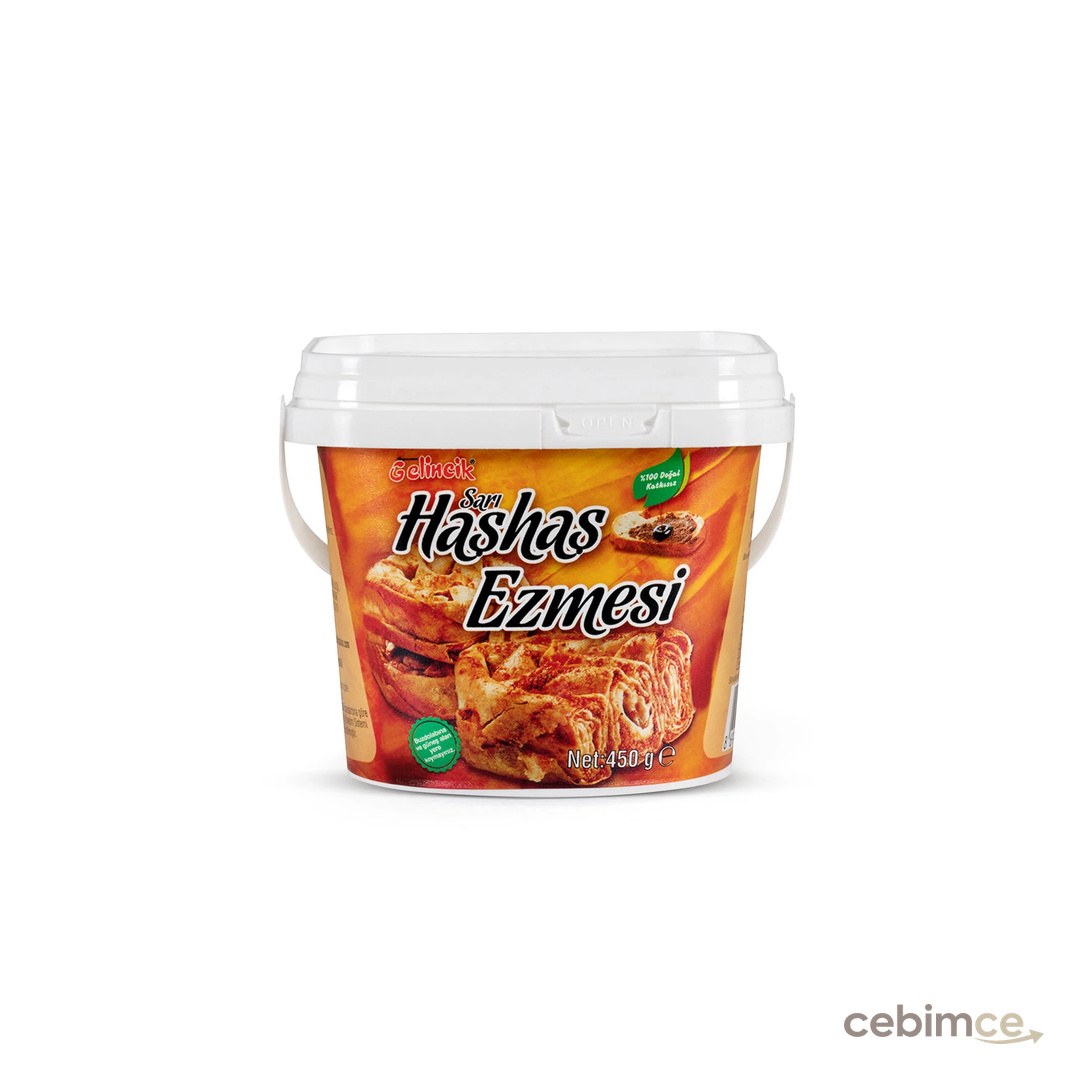 Gelincik Hamur Işlerinde Kahvaltılık Doğal Katkısız 450gr Özel Üretim Sarı Haşhaş Ezmesi