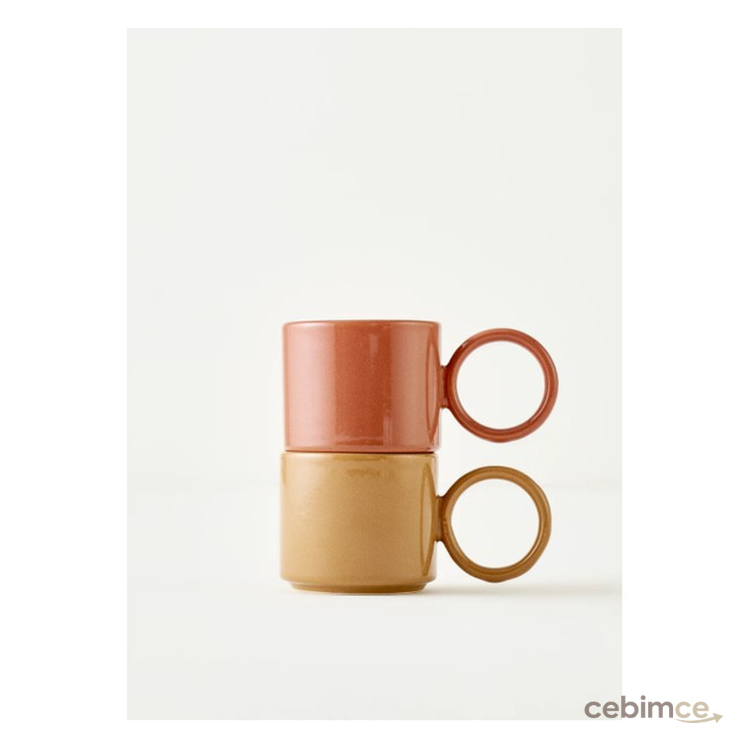 Bella Maison Arcana Seramik Espresso 2'li Set Gülkurusu