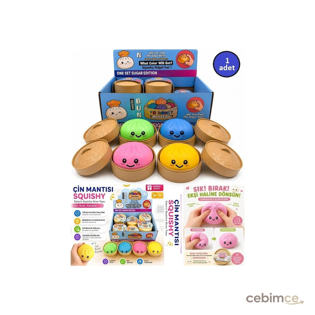 Btrcmpny-Skuşi Xl Büyükboy Yeni Trend Stres Kutulu Çin Mantısı Squishy 1 Tane Oyuncak Sukuşi Kutuda Dumpling