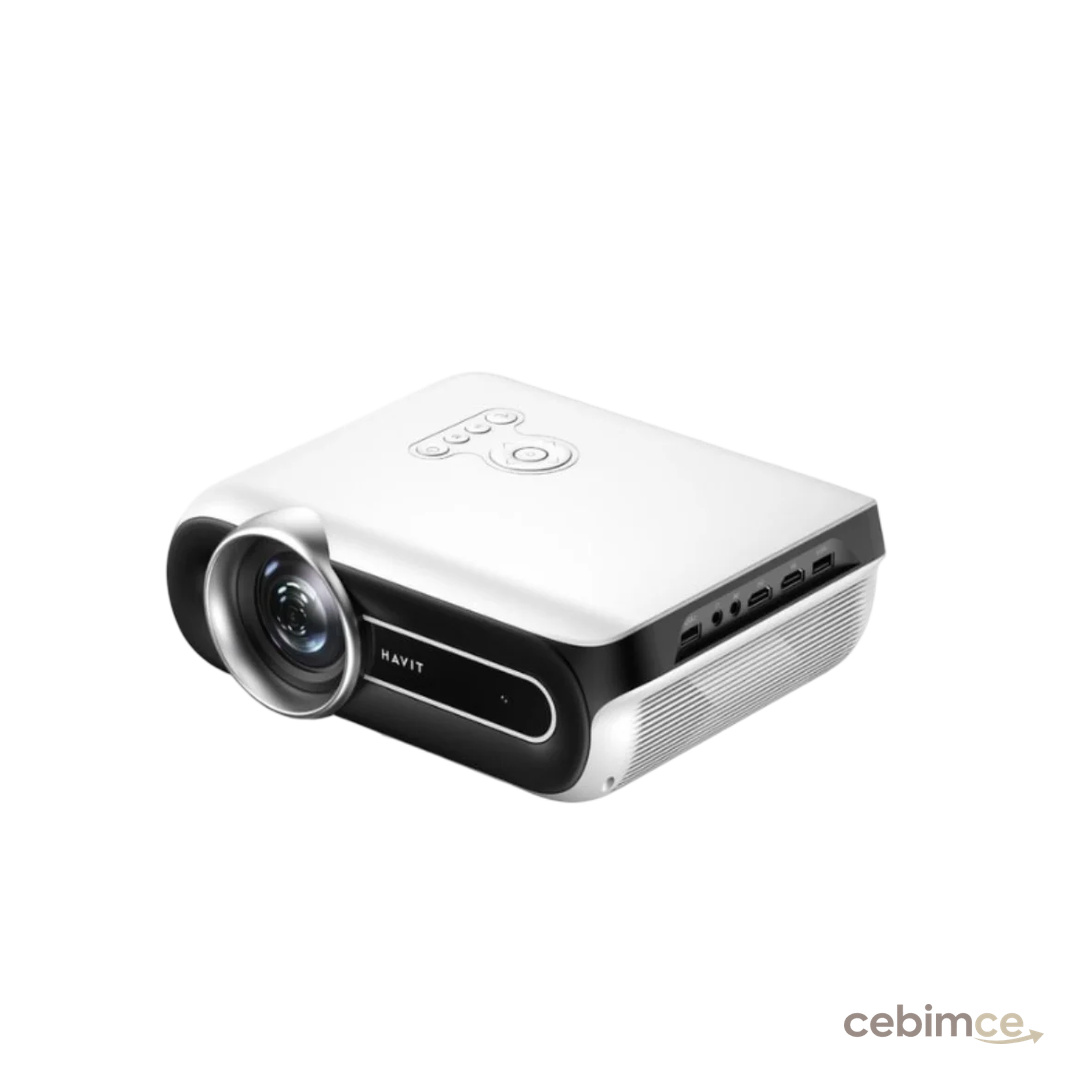 HAVIT PJ209A Pro Smart 1080P 4K Destekli Android TV Projeksiyon Cihazı Beyaz