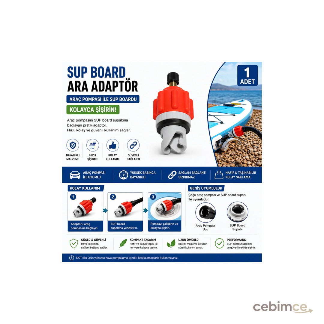 Genel Markalar Supboard araç pompası ile şişirme ara parçası