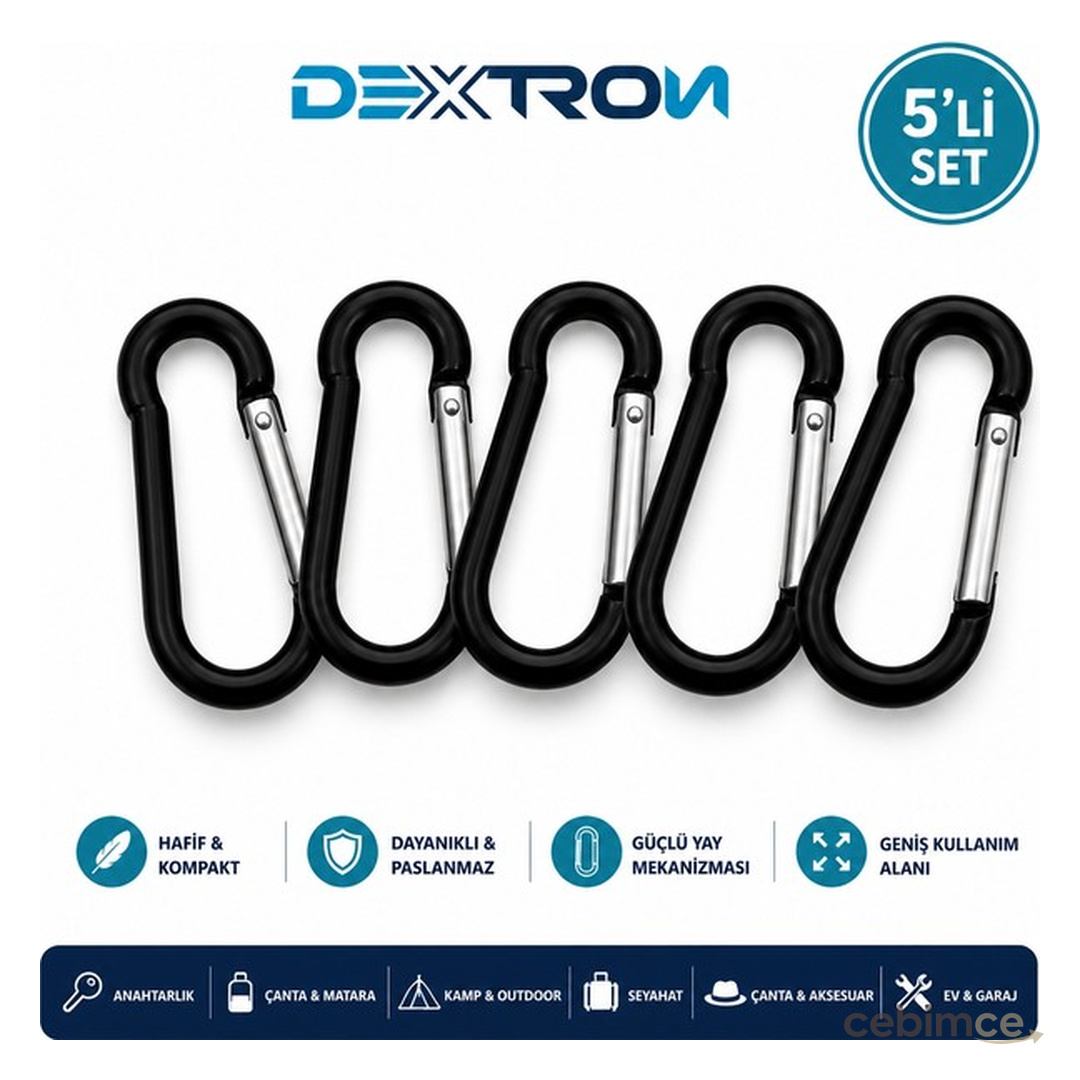 Dextron Çok Amaçlı Mini Karabina Kanca Seti Çanta Matara Anahtarlık Kamp ve Seyahat Aksesuarı