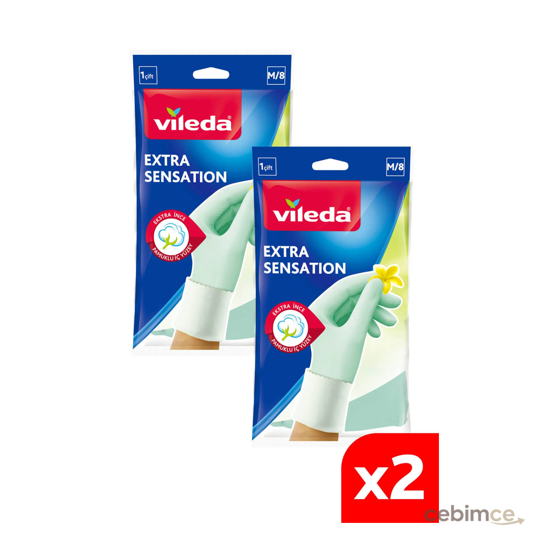Vileda 2 Paket Extra Sensation Orta Boy Bulaşık Eldiveni