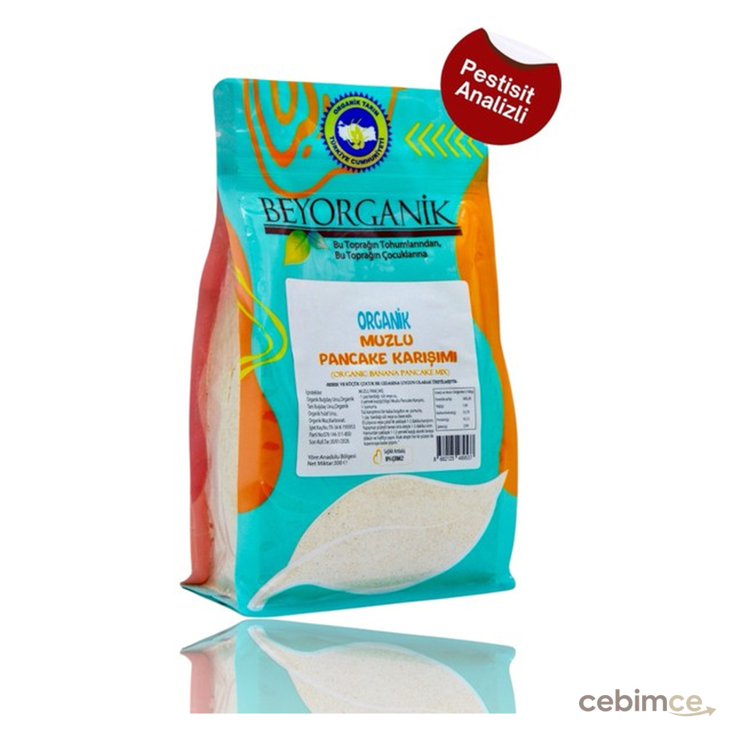 Beyorganik ORGANİK Muzlu Pancake Karışımı 300gr Pestisit ve Aflatoksin Analizli Sağlıklı Kahvaltı