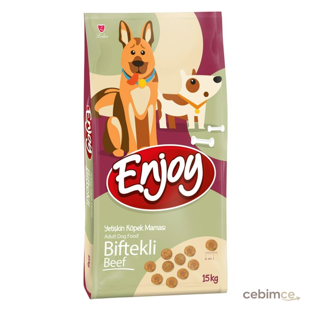 Enjoy Yetişkin Köpekler için Biftekli Tam ve Dengeli Köpek Maması 15 Kg