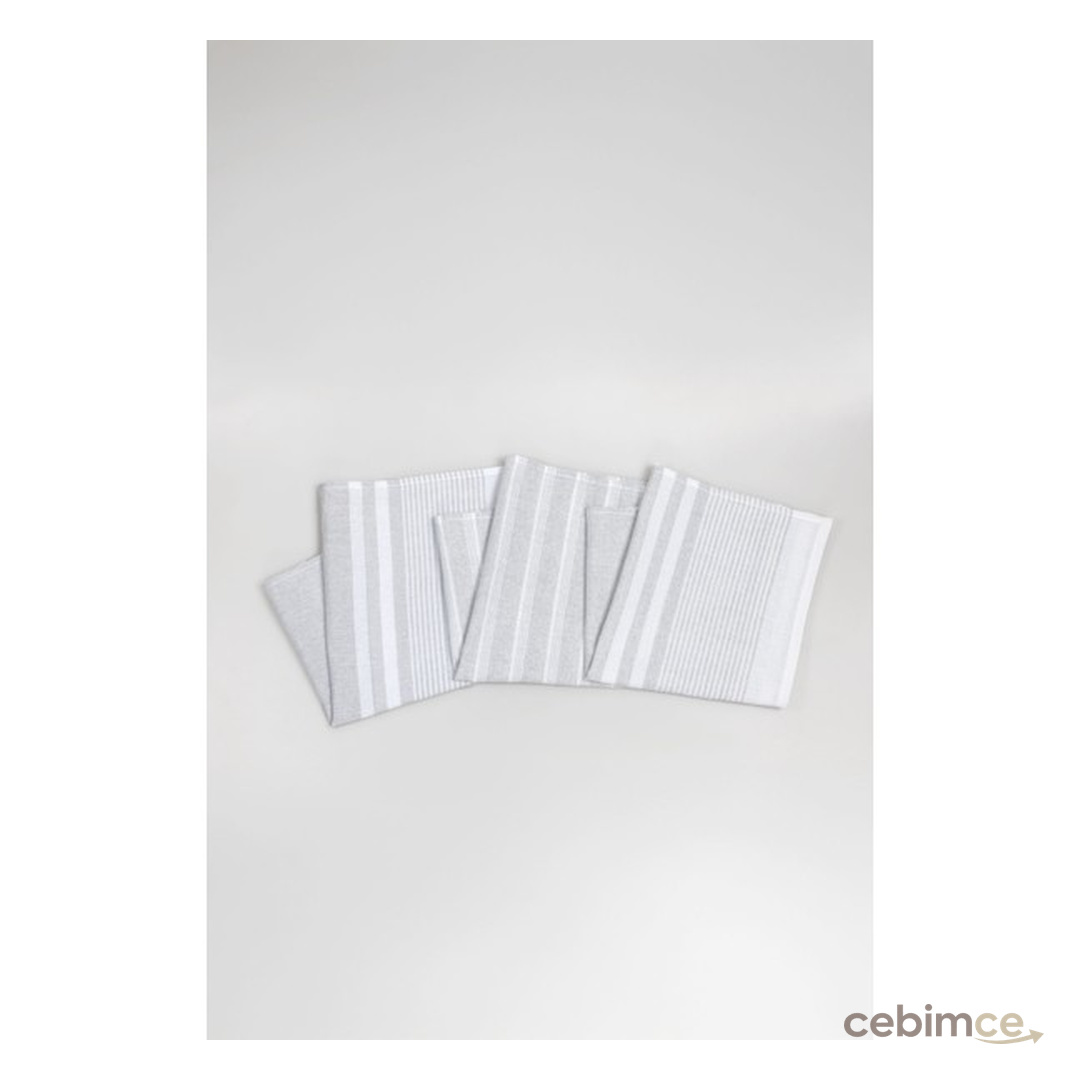Elart Softy Mutfak Kurulama Bezi 3 Adet (45X65 Cm) Gri