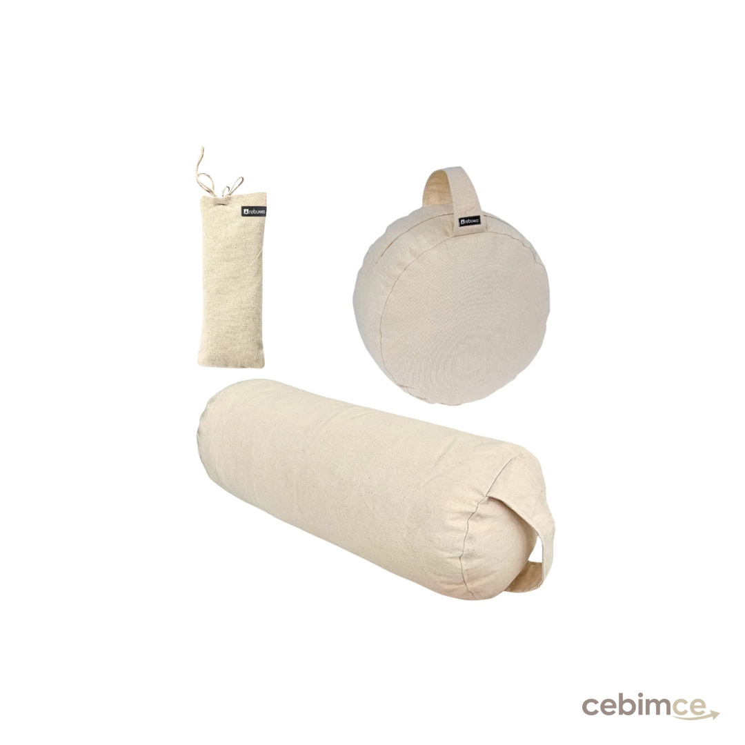 Rebuwo 3’lü Yoga ve Meditasyon Destek Seti – Yoga Minderi + Bolster + Lavantalı Göz Yastığı