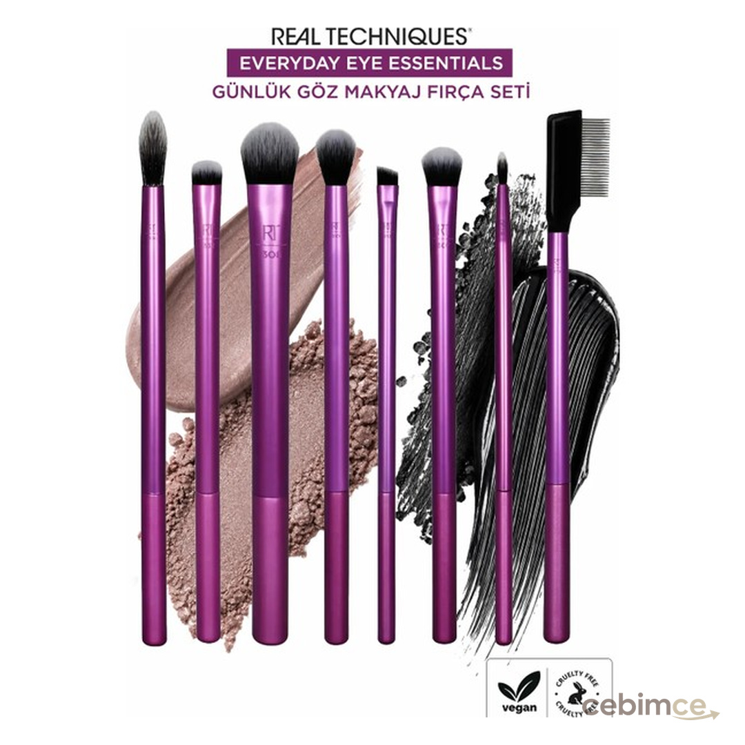Real Techniques Everyday Eye Essentials 8'li Göz Fırça Seti Kolay Kullanım ve Temizlik