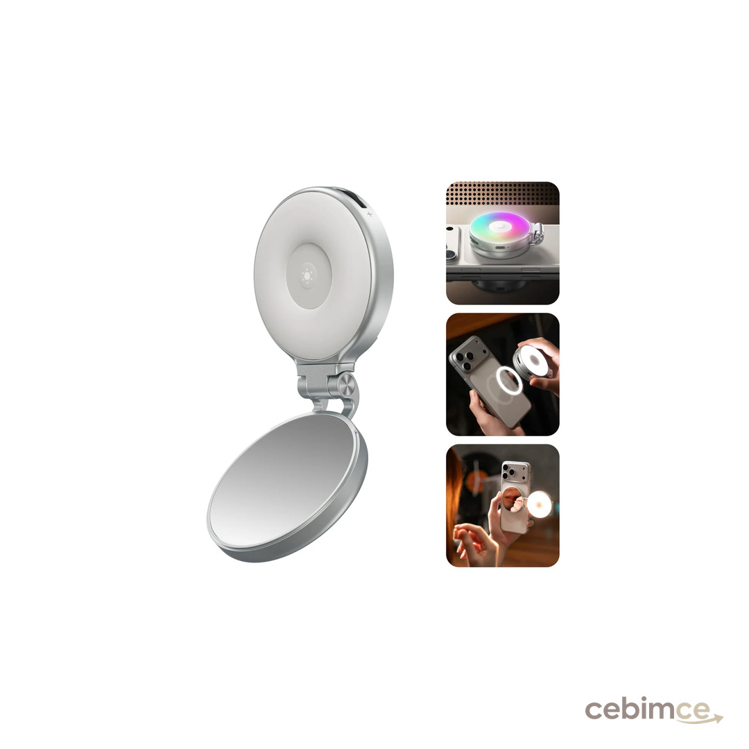 TELESIN Magnetic RGB Selfie Ring Light - MagSafe Uyumlu RGB Aynalı Selfie Işığı