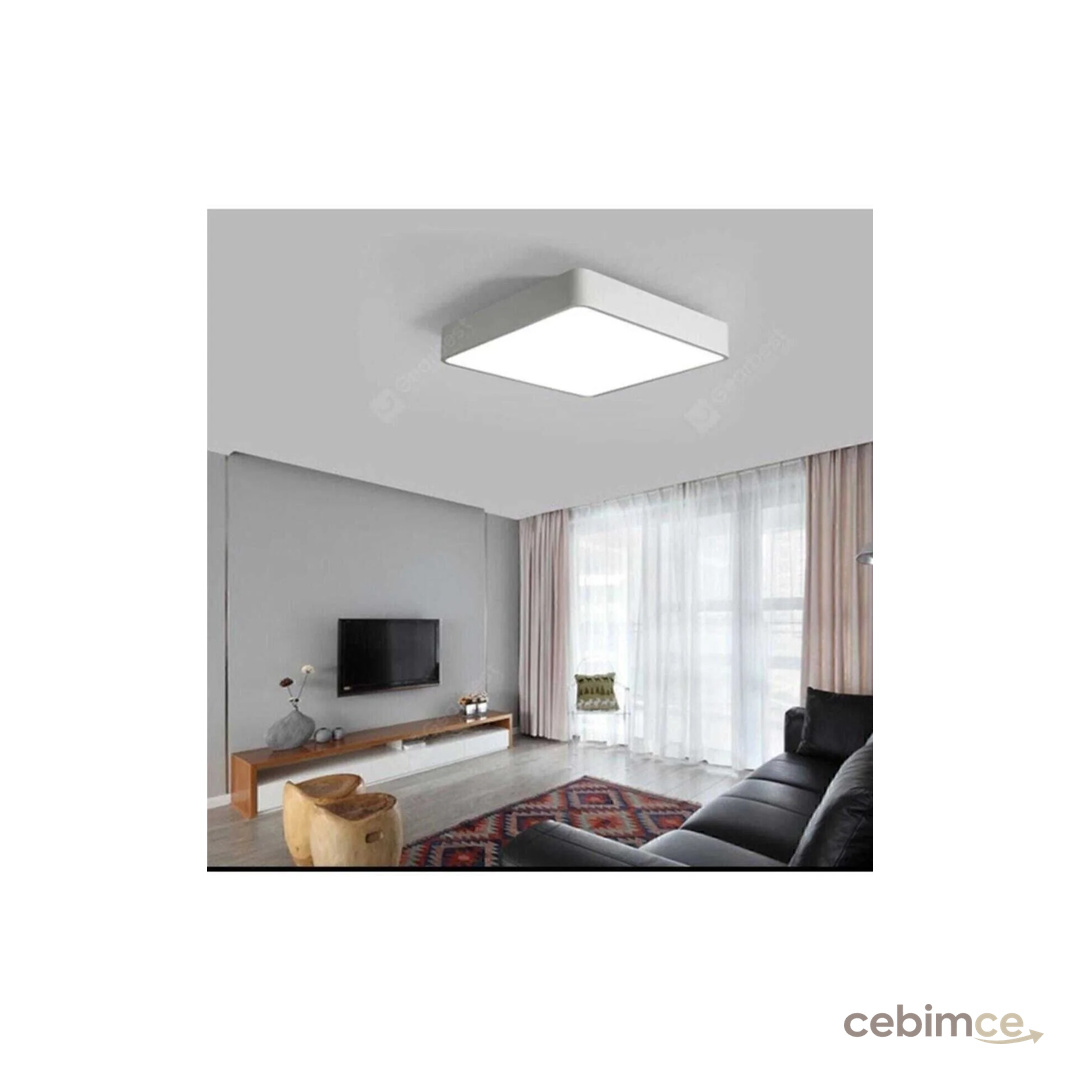 Genel Markalar Beyaz Ledli Sıva Üstü Led Panel Kare Tavan Armatürü 6500k Beyaz Işık 21x21 cm