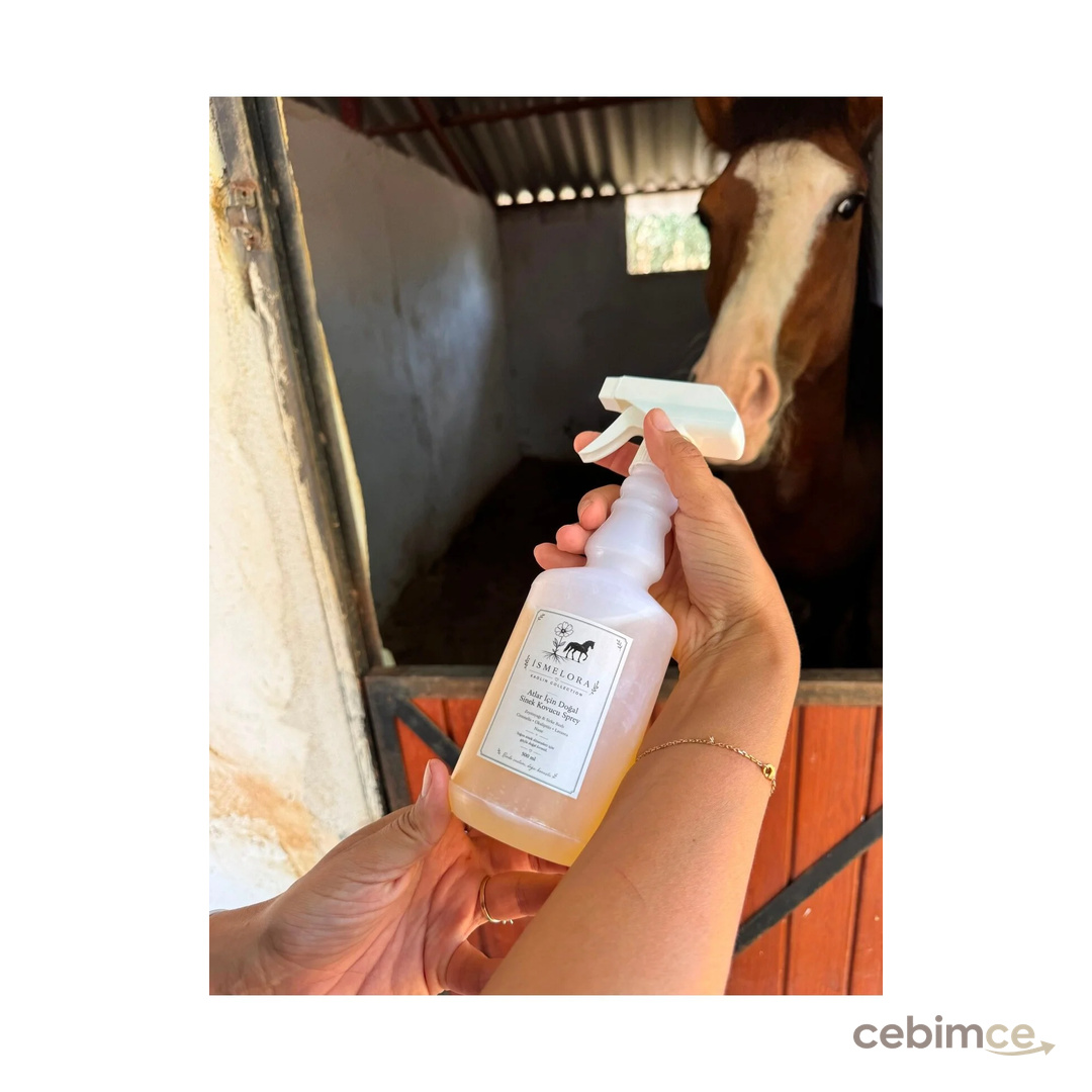 İsmelora Atlar İçin Doğal Sinek Kovucu Sprey 500 ml – Okaliptüs, Lavanta & Citronella Özel Karışımı