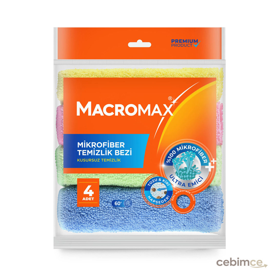Macromax Rengarenk Mikrofiber Bez 4'lü