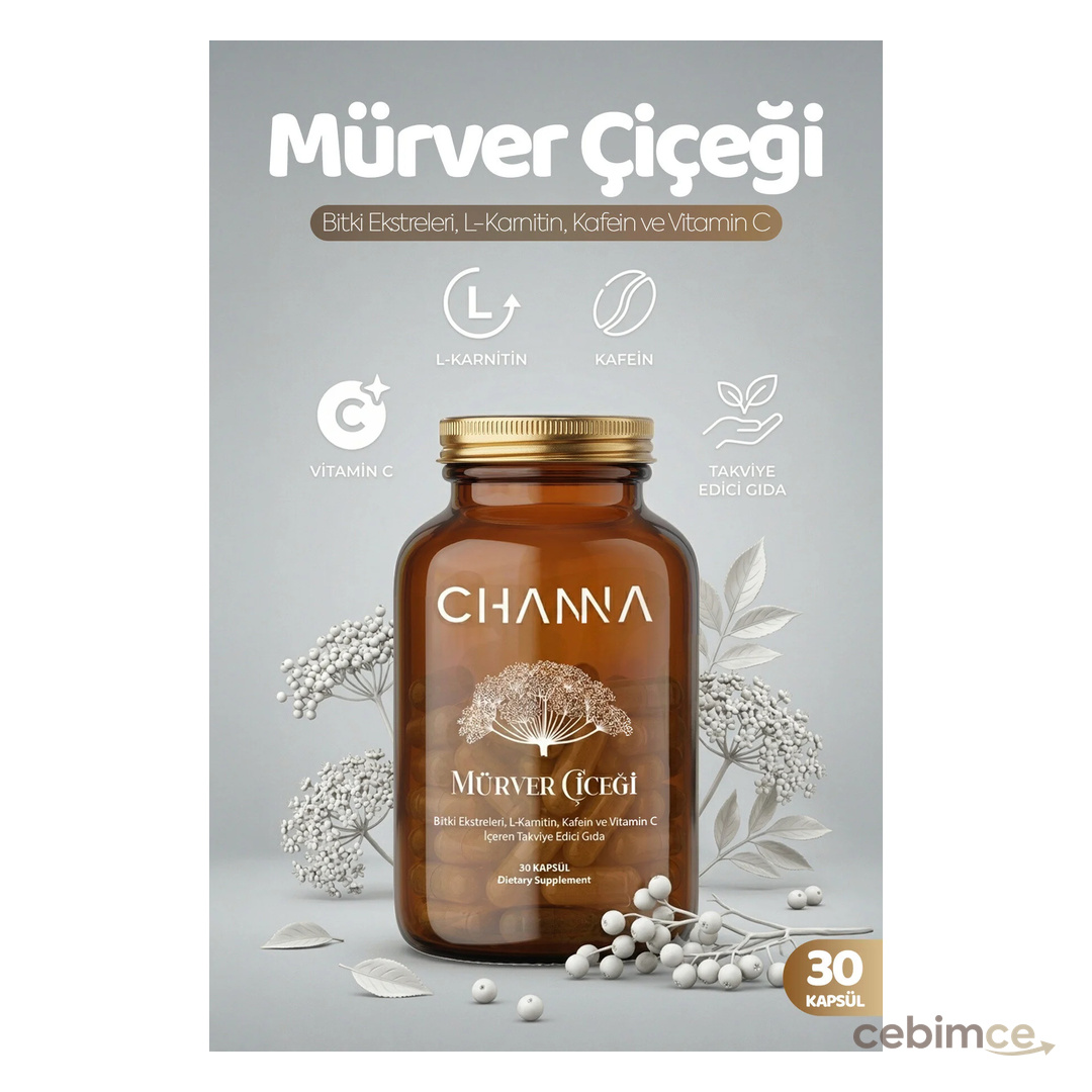 Channa Mürver Çiçeği Detoks Kapsülü | 30 Kapsül | 1 Aylık