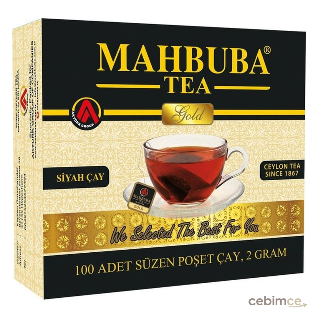 Mahbuba STD 100 İthal Seylan Sri Lanka Ceylon Kaçak Sallama Süzen Bardak Poşet Siyah Yaprak Çayı 100x2gr