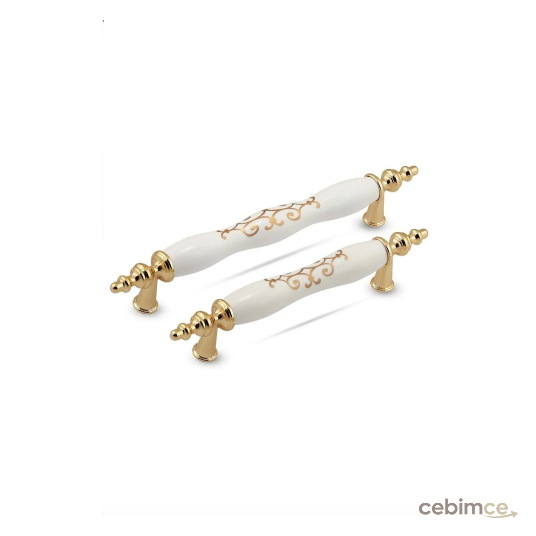 DKSDİZAYN Gold Osmanlı 96 Mm Polimer Kulp Dolap Mutfak Çekmece Kulpu Kulpları