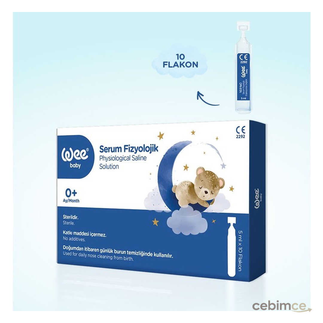 Wee Baby Serum Fizyolojik 10'lu Bebekler İçin Burun Temizleme Çözümü 5 ml x 10 Flakon