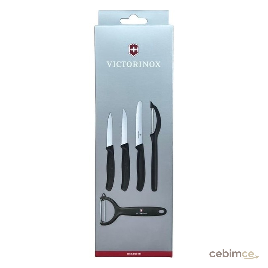 Victorinox Siyah 5 Adet Soyma ve Soyacak Seti Meyve Sebze Hazırlama İçin İdeal