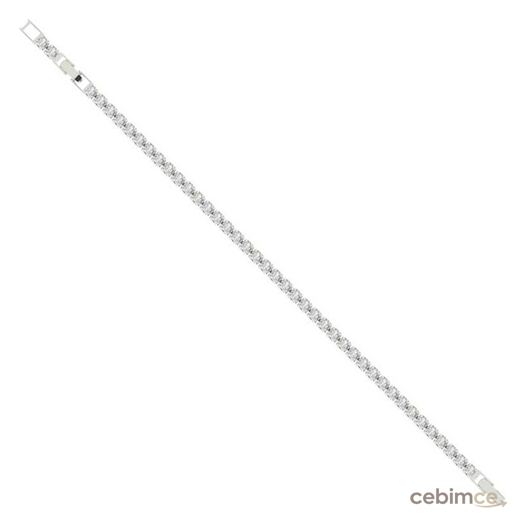 Merano Design 4mm Beyaz Su Yolu Bileklik Kadın Kullanıcılar İçin Kristal Taş ve Gümüş Kaplama