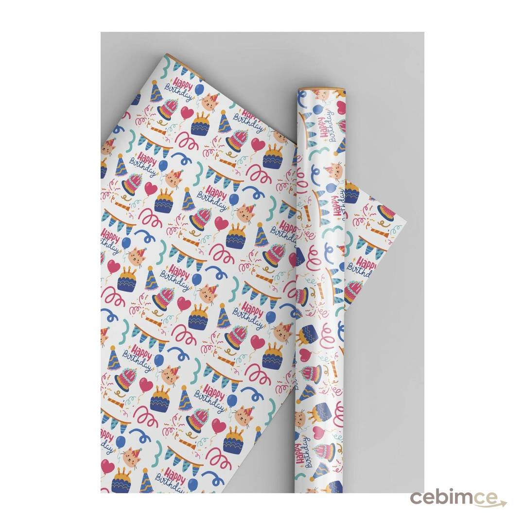 Miona Doğum Gününe Özel Hediye Paketleme Ambalaj Kağıdı 35x50 cm(1 ADET)