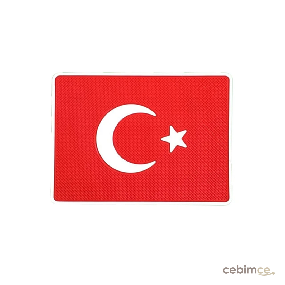 Türk Bayraklı Torpido Üstü Kaydırmaz Ped Telefon Tutucu