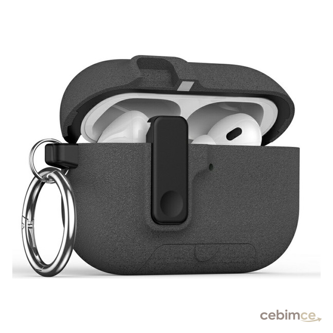 MobaxAksesuar Apple Airpods Pro 3. Nesil ile Uyumlu Kılıf Standlı Kilitli Tpu Premium Matte Trip Case