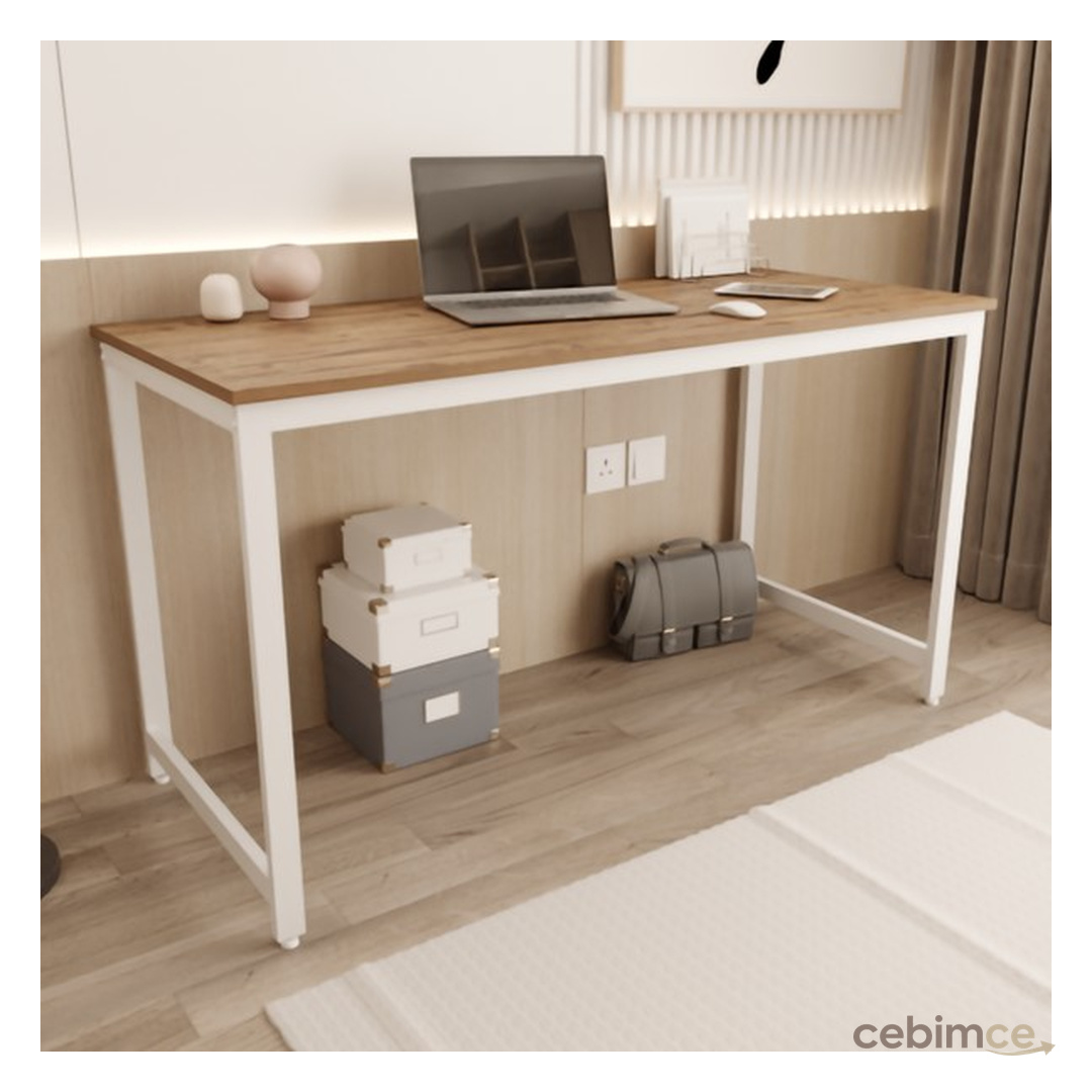 Flinder Çam/Beyaz 140x60 Çalışma Masası, Bilgisayar Masası, Ofis Masası