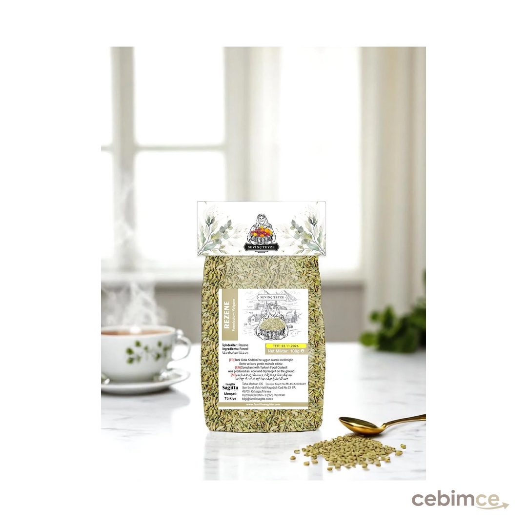Organik Teyze Sevinç Teyze Rezene, Arapsaçı, Cumhur, Fennel Fruit, Foeniculum Vulgare Miller 100g
